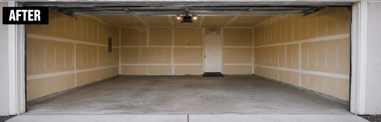 Organized garage after junk removal